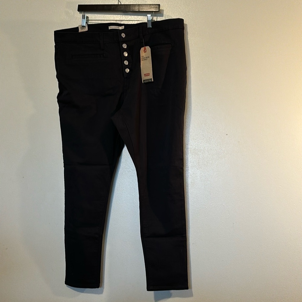 Levi’s 721 HIGH RISE SKINNY black button fly jeans 24W - Picture 3 of 15